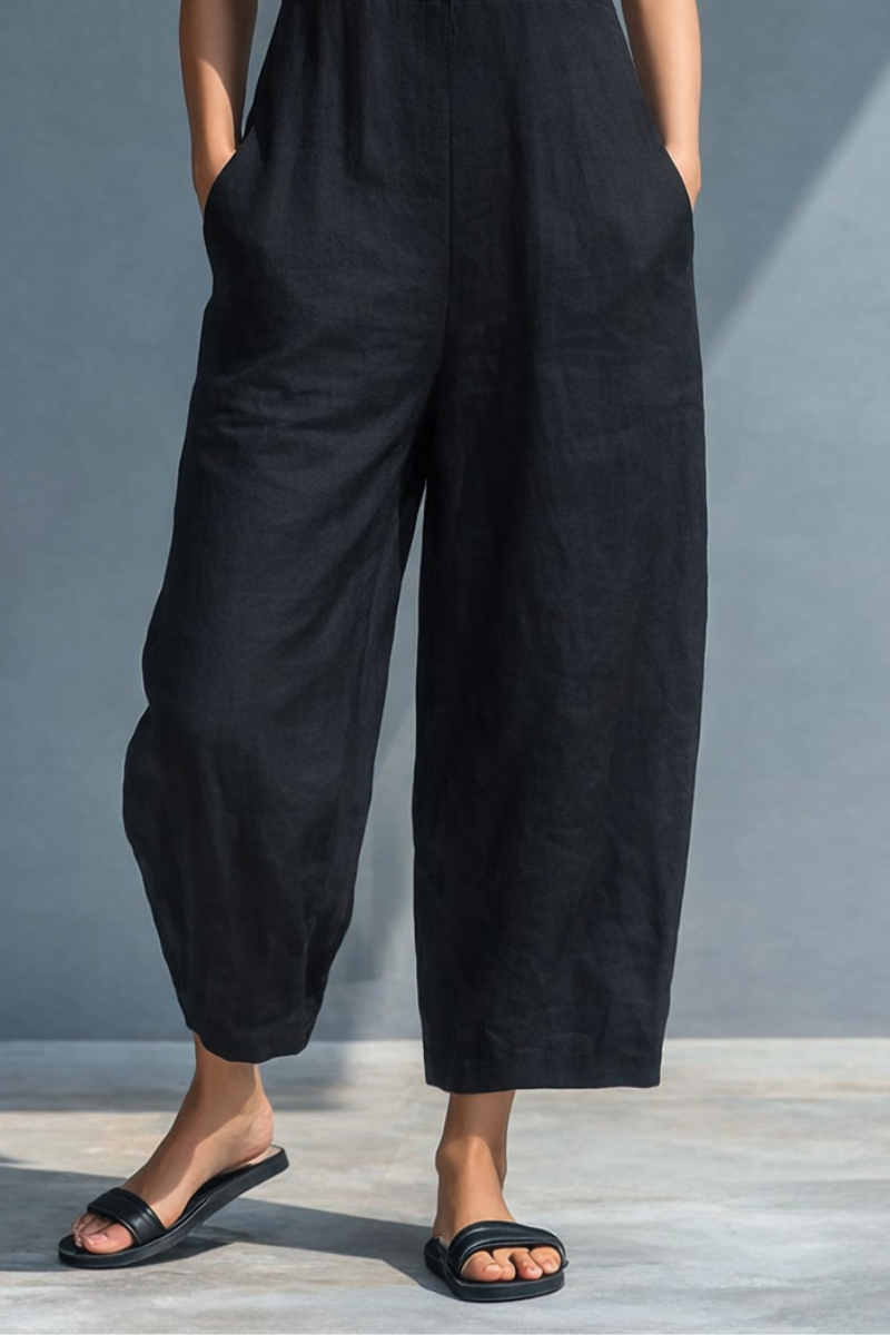 Femme Combinaison Sans Manches col Mao Jambe Large avec Poches