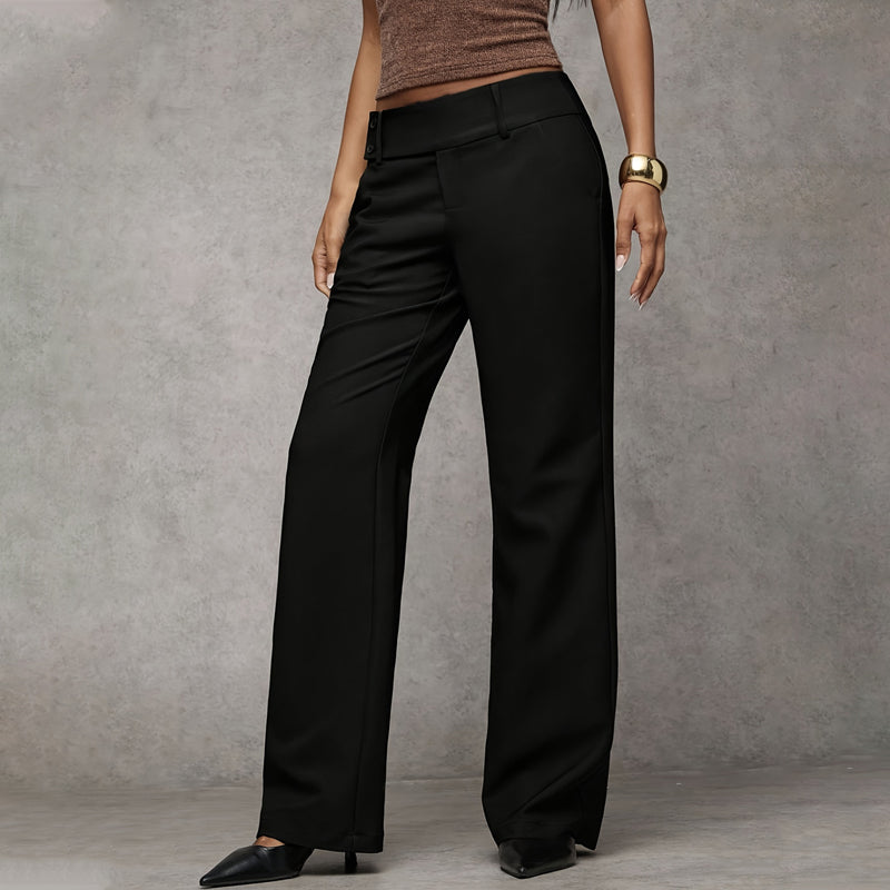 Femme Pantalon Taille Haute Évasé à Jambe Large