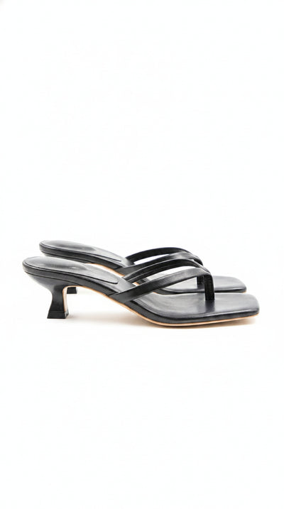 Femme Sandales à Talon Kitten Heel avec Lanière entre Orteils