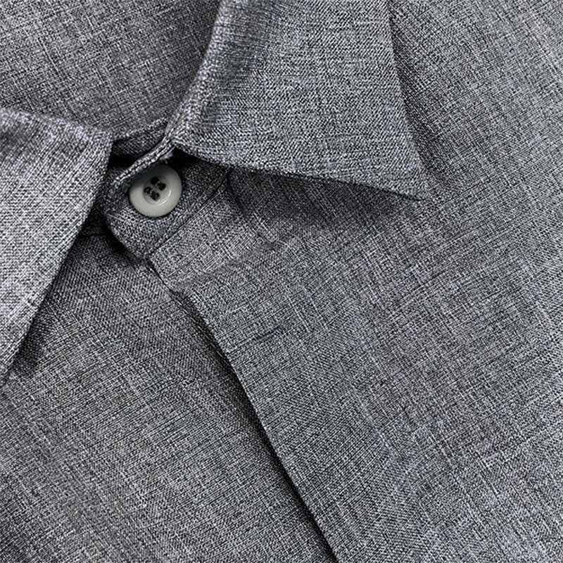 Homme Chemise Manches Courtes avec Col Classique et Boutonnage