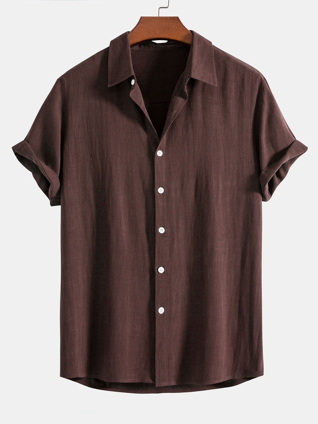 Homme Chemise Manches Courtes col Classique Coupe Décontractée