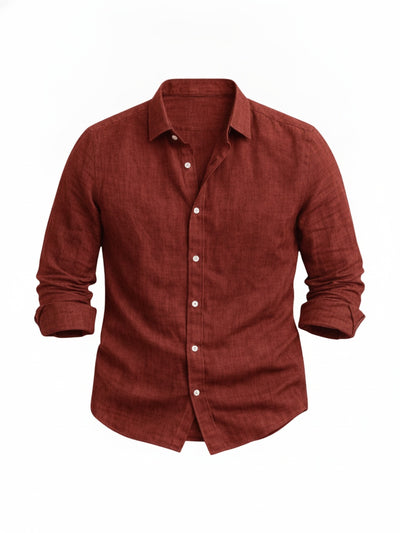 Homme Chemise Manches Longues avec Col Classique et Boutons