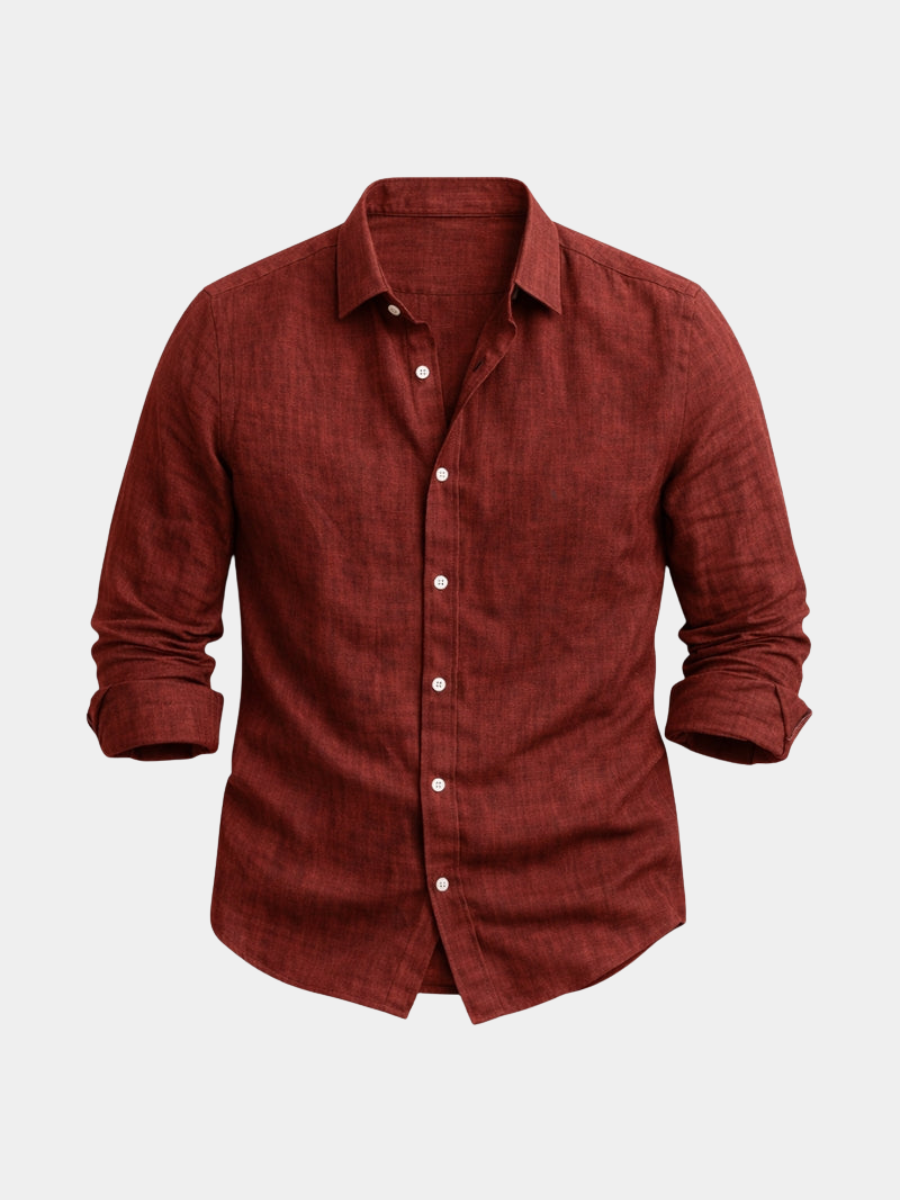 Homme Chemise Manches Longues avec Col Classique et Boutons
