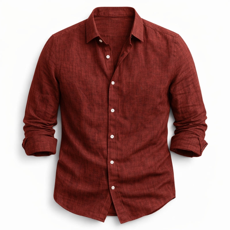 Homme Chemise Manches Longues avec Col Classique et Boutons