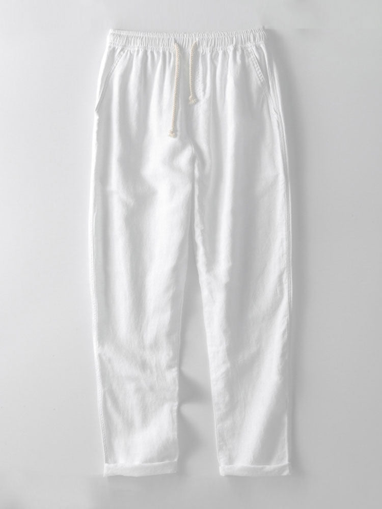 Homme Ensemble Chemise Manches Courtes et Pantalon à Cordon Regular Fit