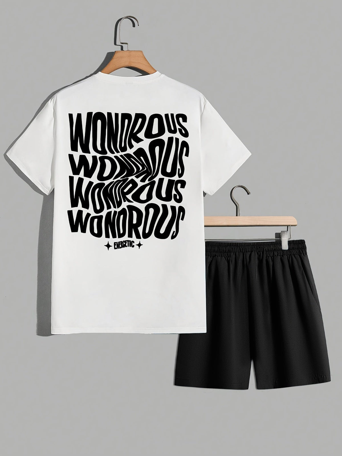 Homme Ensemble Streetwear T-shirt Graphique Manches Courtes et Short