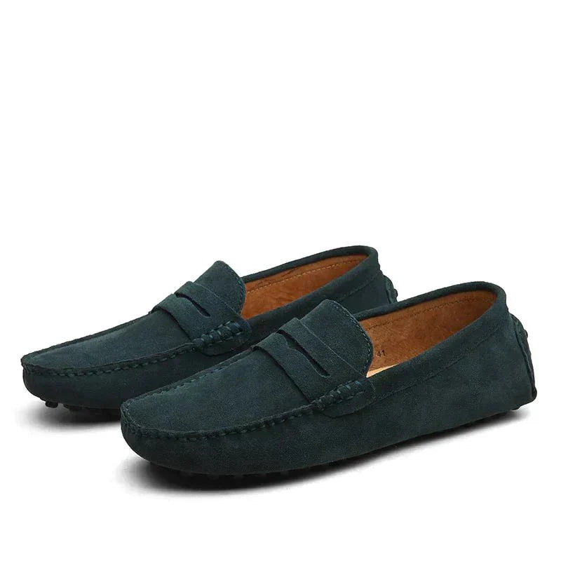 Homme Mocassins à Enfiler Style Italien avec Coutures Apparentes