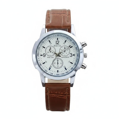 Homme Montre à Quartz Chronographe avec Bracelet Imitation Cuir