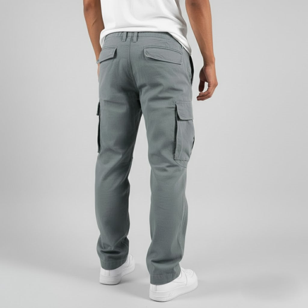 Homme Pantalon Cargo Relaxed Fit avec Poches Latérales