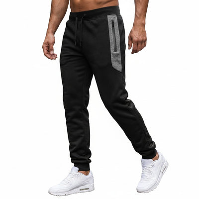 Homme Pantalon de Jogging Slim avec Poche Zippée et Bas Resserré
