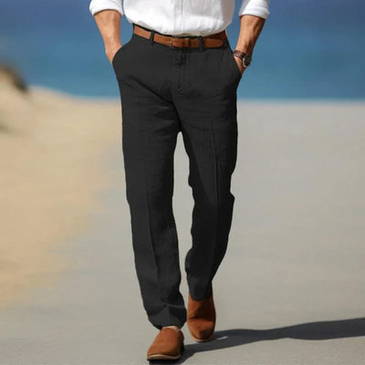Homme Pantalon Décontracté Coupe Droite avec Poches