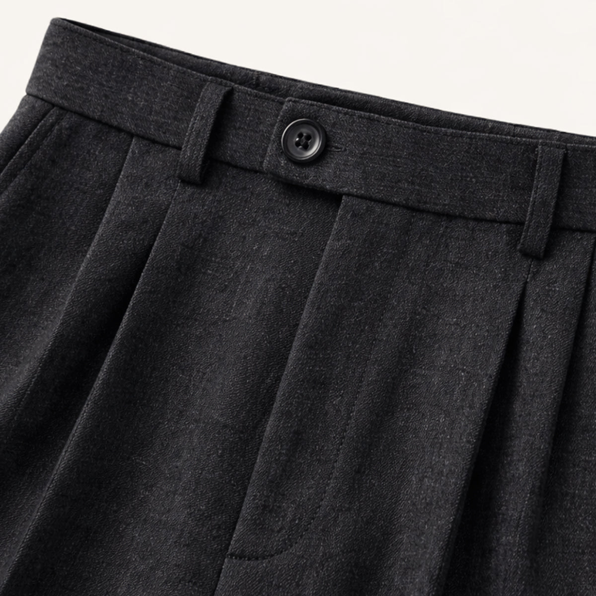 Homme Pantalon Habillé à Pinces Taille Haute Coupe Droite