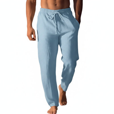 Homme Pantalon Long Décontracté avec Cordon de Serrage et Poches Latérales