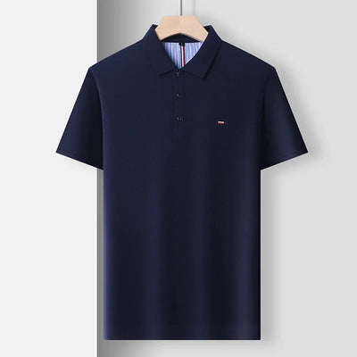 Homme Polo Manches Courtes avec Col Classique et Fermeture Boutons
