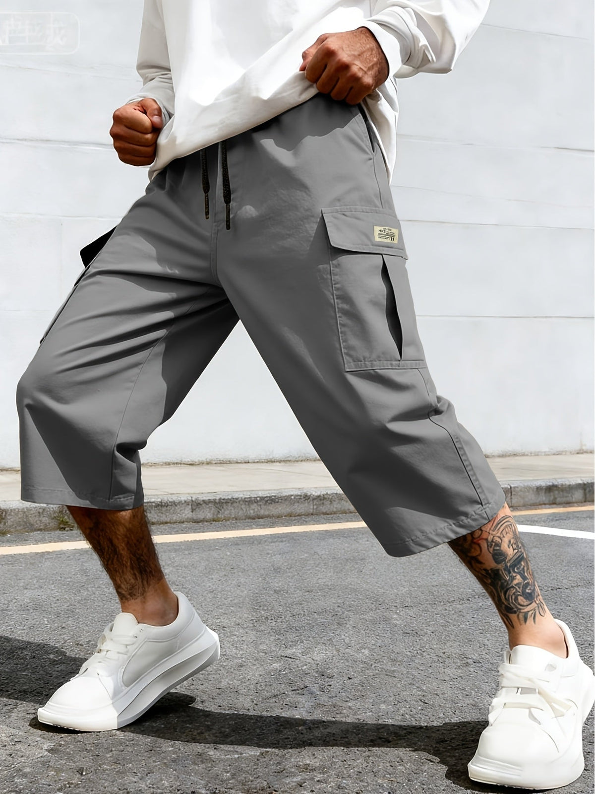 Homme Short Cargo avec Poches Latérales et Cordon de Serrage