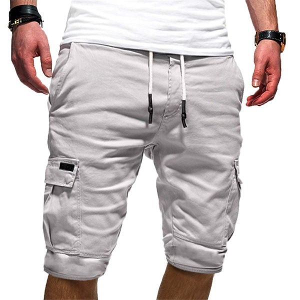 Homme Short Cargo avec Poches Utilitaires et Taille Élastique