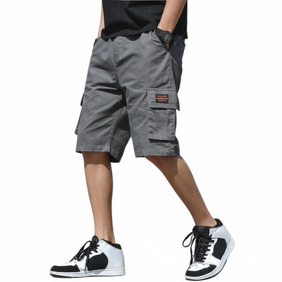 Homme Short Cargo Décontracté avec Poches Latérales et Taille Élastique