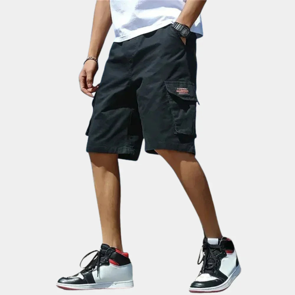 Homme Short Cargo Décontracté avec Poches Latérales et Taille Élastique