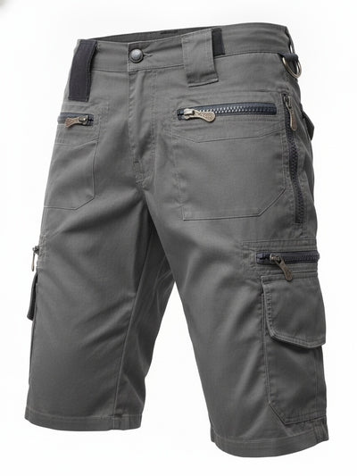 Homme Short Cargo Multi-Poches avec Fermetures Éclair et Ceinture Ajustable