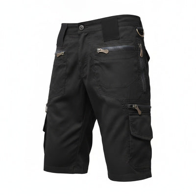 Homme Short Cargo Tactique avec Poches Zippées et Coupe Fonctionnelle