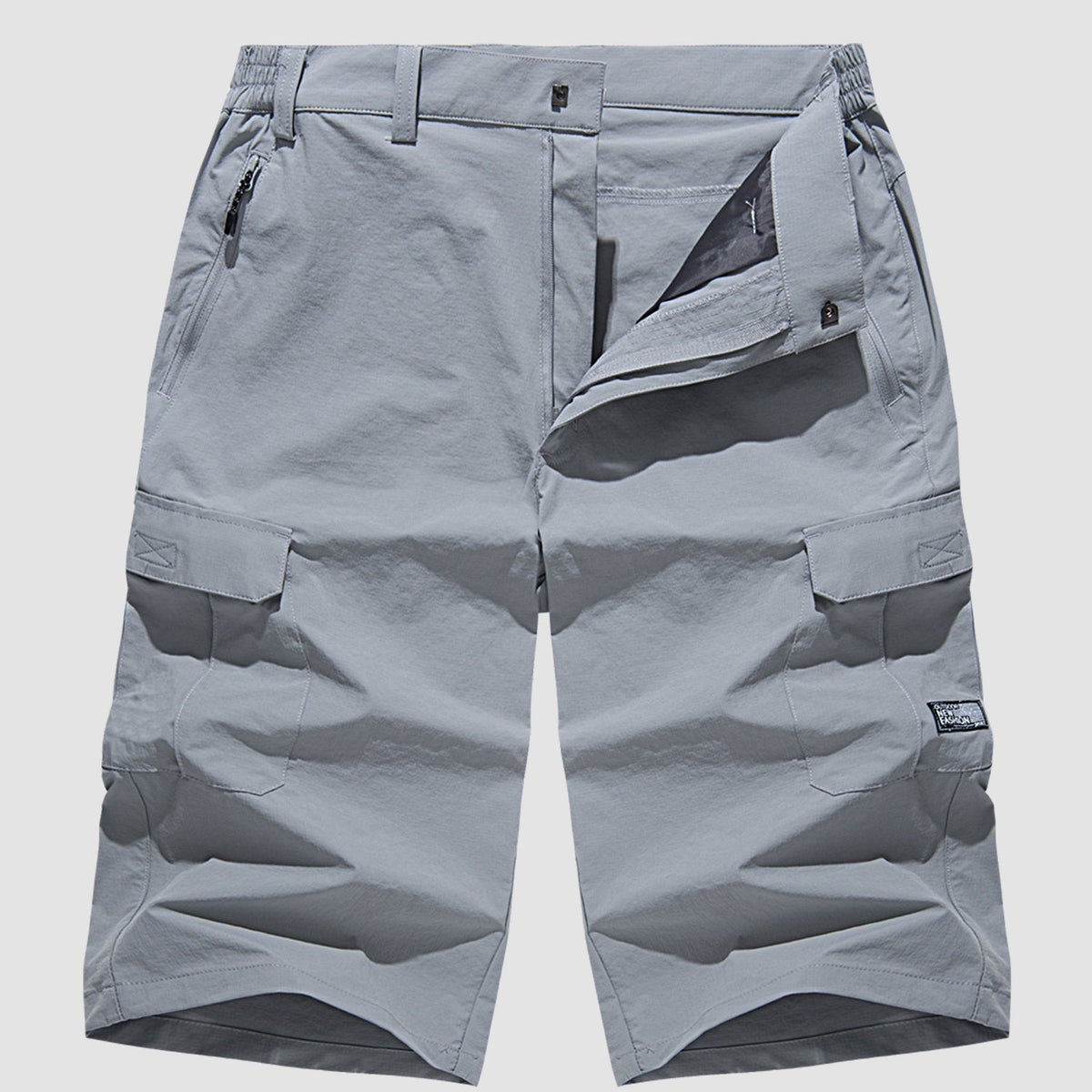 Homme Short Cargo Trois-Quarts avec Poches Latérales et Fermeture Boutonnée