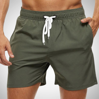 Homme Short de Bain Uni avec Cordon de Serrage et Poches Latérales