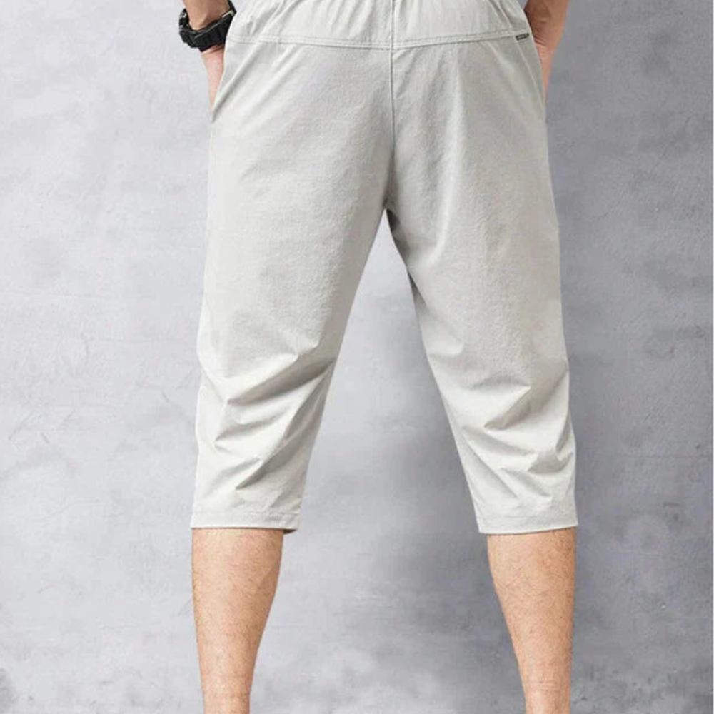 Homme Short Trois-Quarts de Sport avec Cordon et Poches Latérales