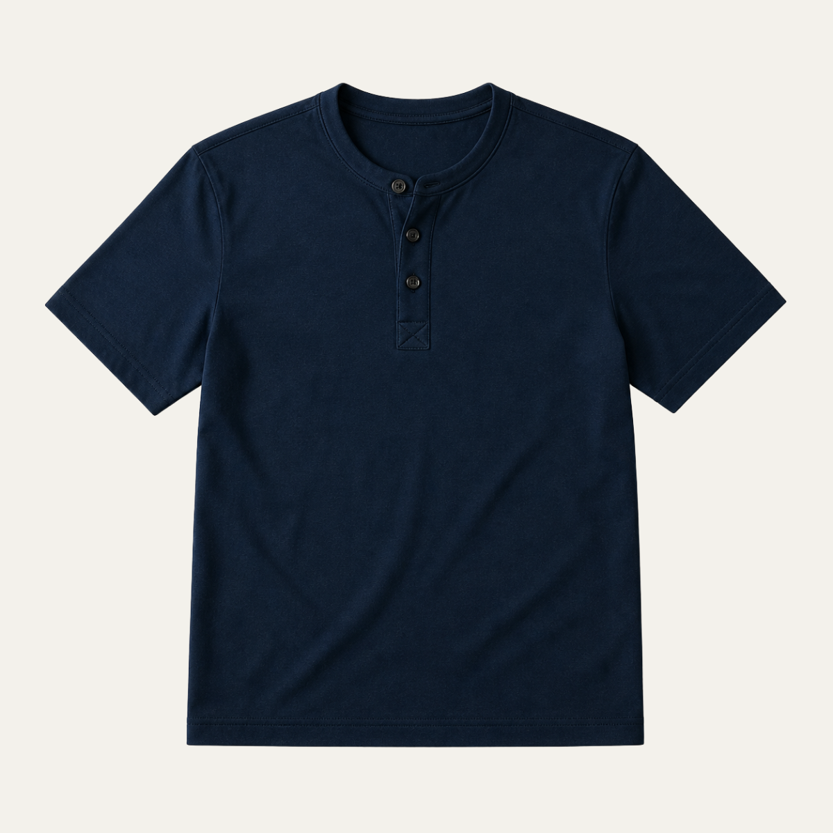 Homme T-shirt Henley Manches Courtes avec Boutons