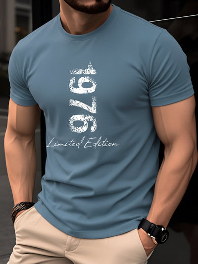 Homme T-shirt Manches Courtes Col Rond Imprimé Vintage 1976