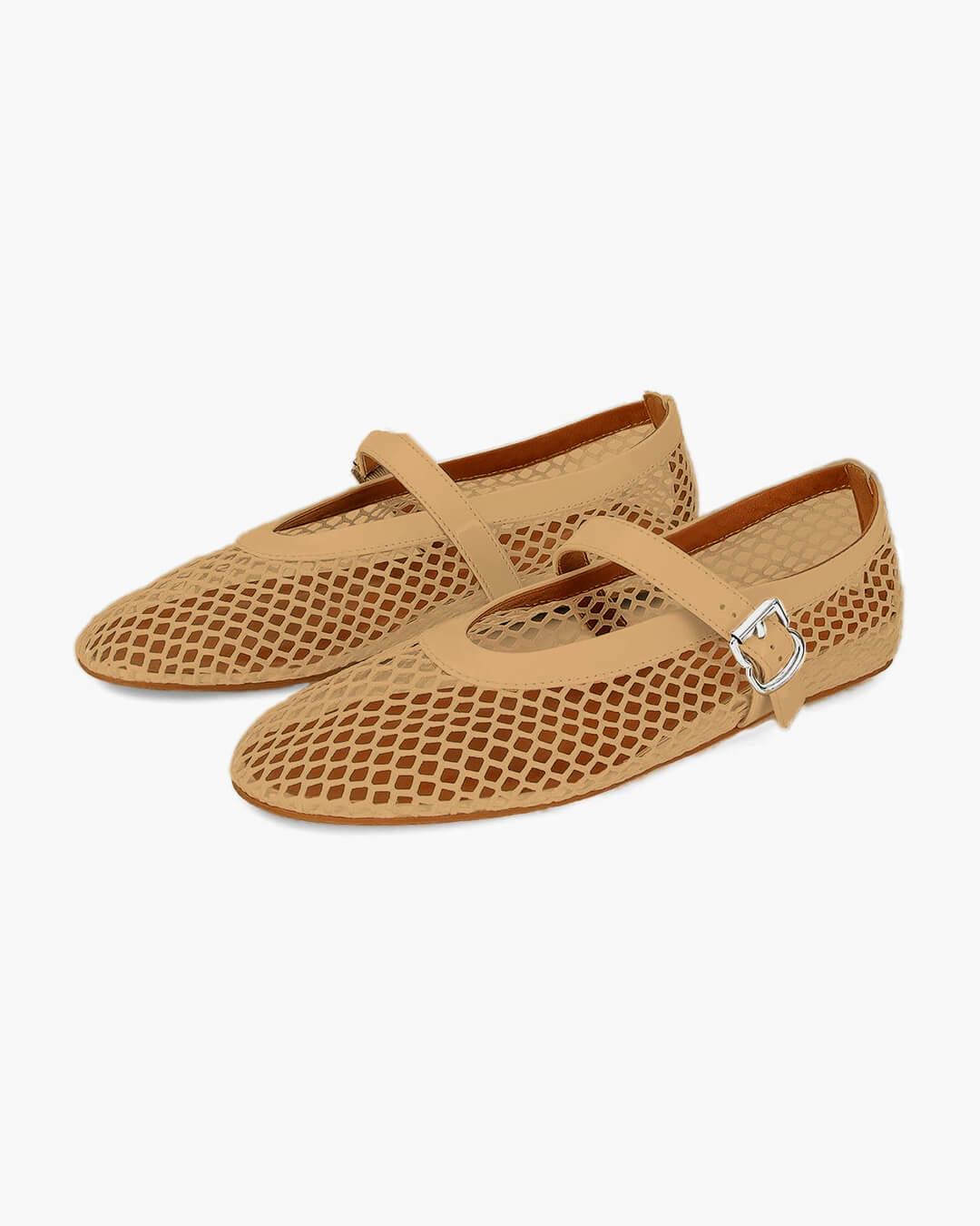 Femme Ballerines Mary Jane à Résille avec Bride à Boucle
