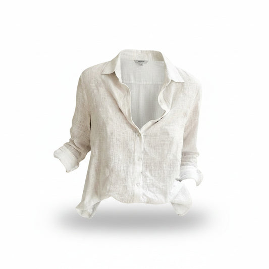 Femme Blouse Manches Longues avec Col Chemise et Boutonnage