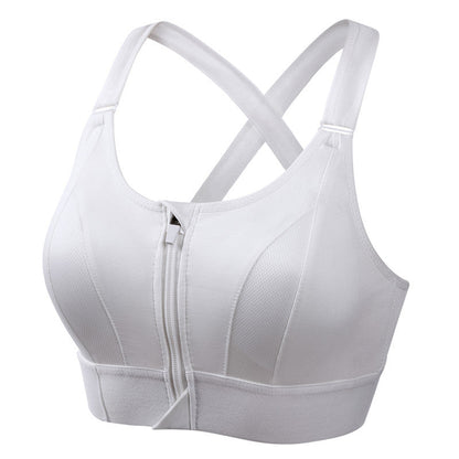 Femme Brassière de Sport avec Fermeture Éclair et Bretelles Croisées