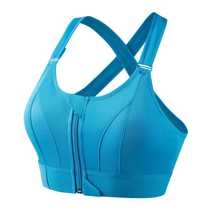 Femme Brassière de Sport avec Fermeture Éclair et Bretelles Croisées