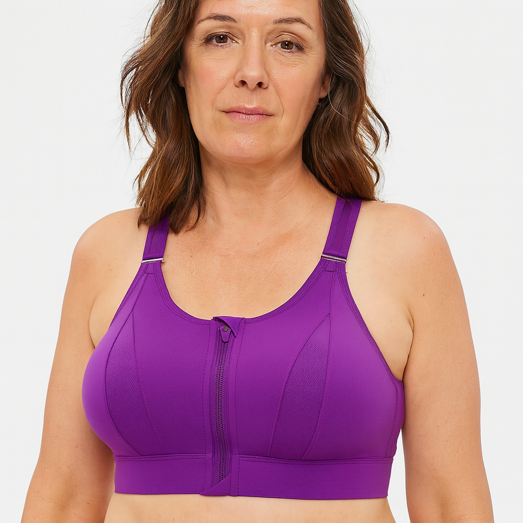 Femme Brassière de Sport avec Fermeture Éclair et Bretelles Croisées