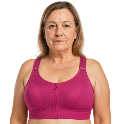 Femme Brassière de Sport avec Fermeture Éclair et Bretelles Croisées