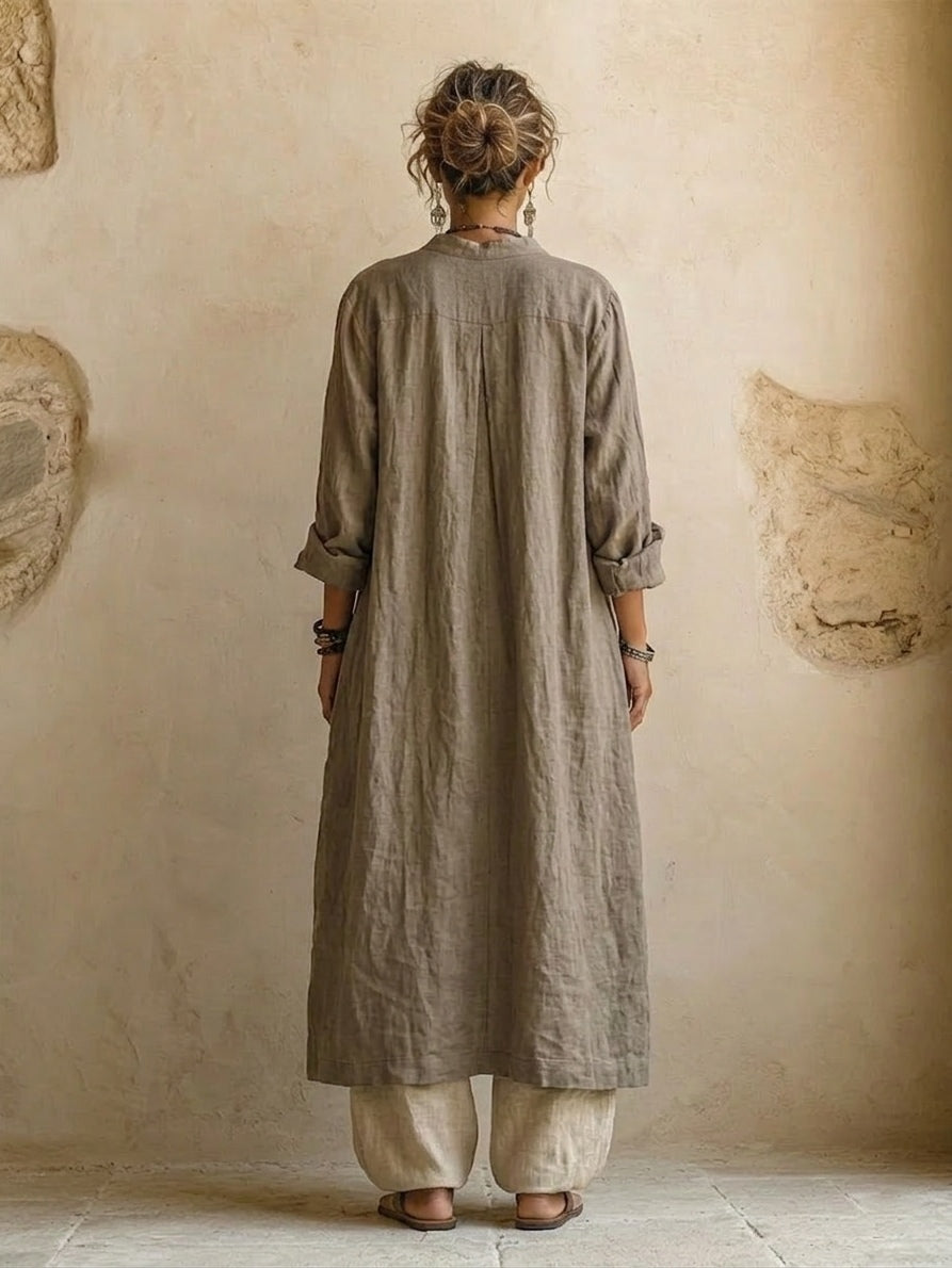 Femme Ensemble Trois Pièces Boho avec Cardigan Long, Top Imprimé et Pantalon Large