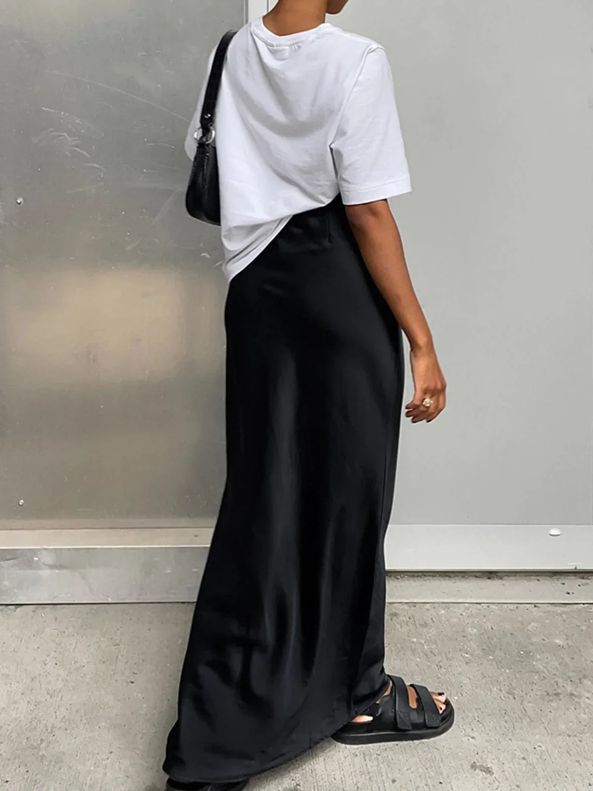 Femme Jupe Longue Taille Haute à Coupe Évasée