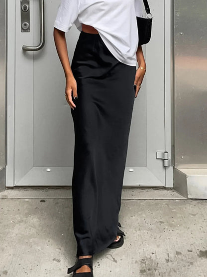 Femme Jupe Longue Taille Haute à Coupe Évasée