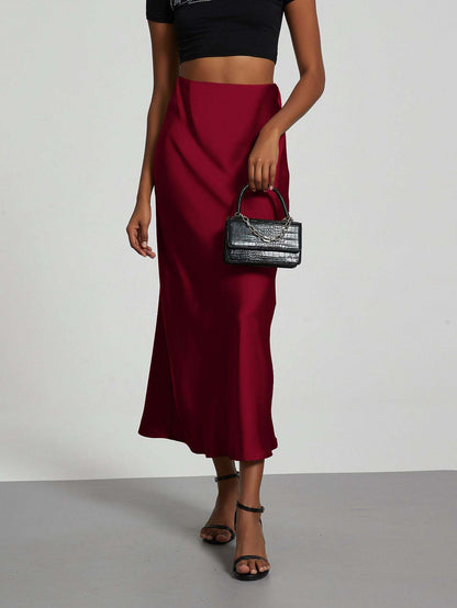 Femme Jupe Longue Taille Haute