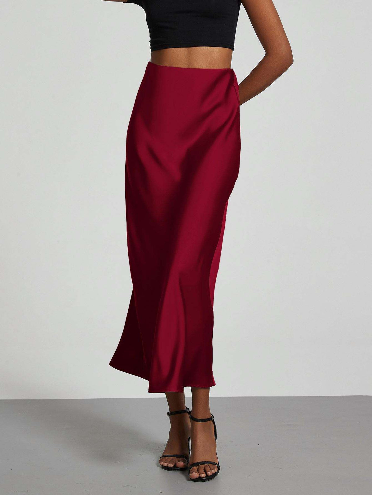 Femme Jupe Longue Taille Haute