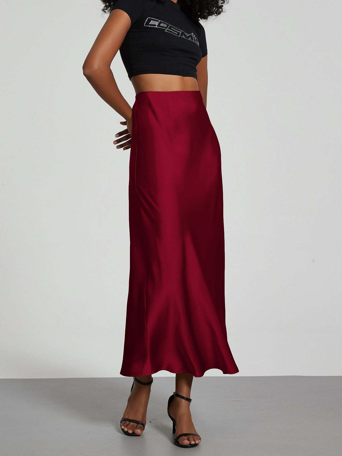 Femme Jupe Longue Taille Haute