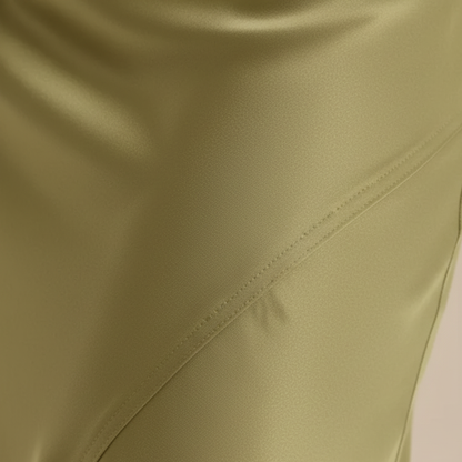 Femme Jupe Longue Taille Haute avec Fermeture Éclair dans le Dos