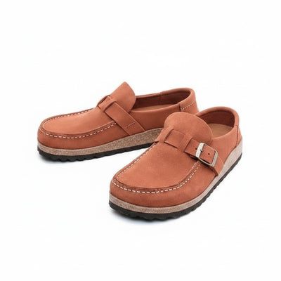 Femme Loafers à Enfiler avec Bride à Boucle et Semelle Anatomique