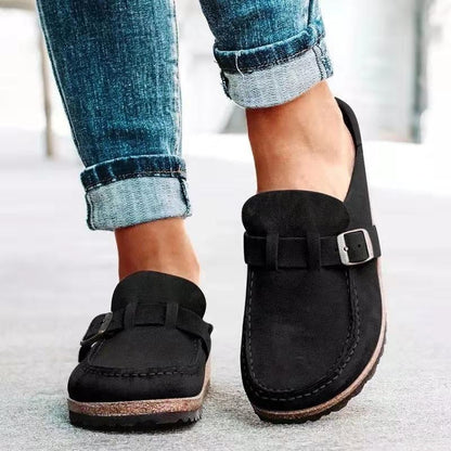 Femme Loafers à Enfiler avec Bride à Boucle et Semelle Anatomique