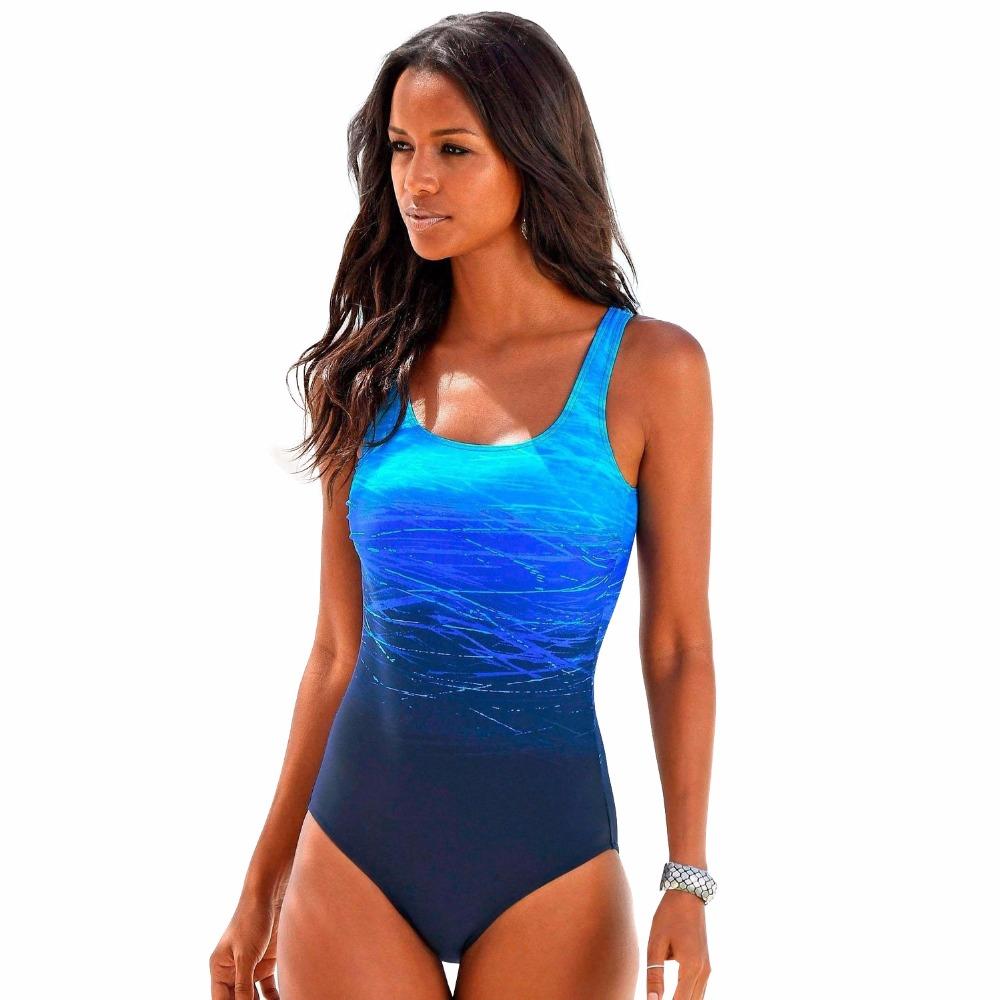Femme Maillot de Bain Une Pièce avec Encolure Ronde et Dos Croisé