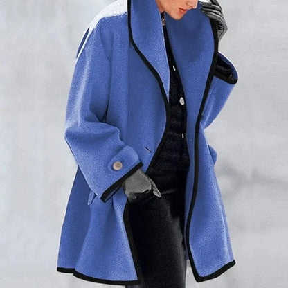 Femme Manteau Oversize à Col Châle et Poches Latérales