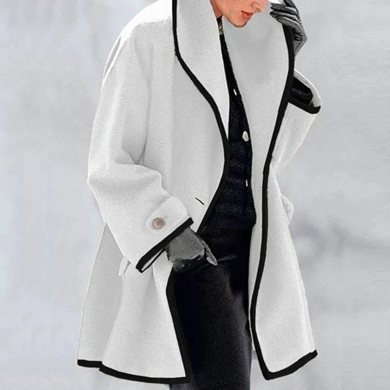 Femme Manteau Oversize à Col Châle et Poches Latérales