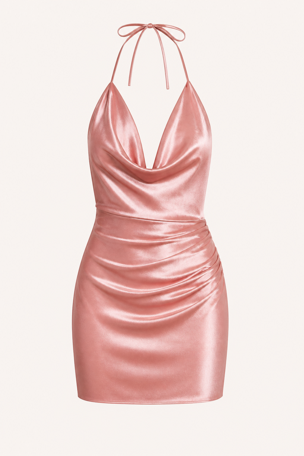 Femme Mini Robe de Soirée à Col Bénitier et Dos Nu avec Bretelles Halter