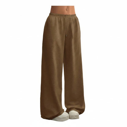 Femme Pantalon de Jogging Large Taille Élastique avec Cordon