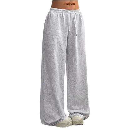 Femme Pantalon de Jogging Large Taille Élastique avec Cordon